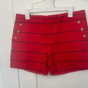 Tommy Hilfiger Red and Navy Women's High Waist Shorts